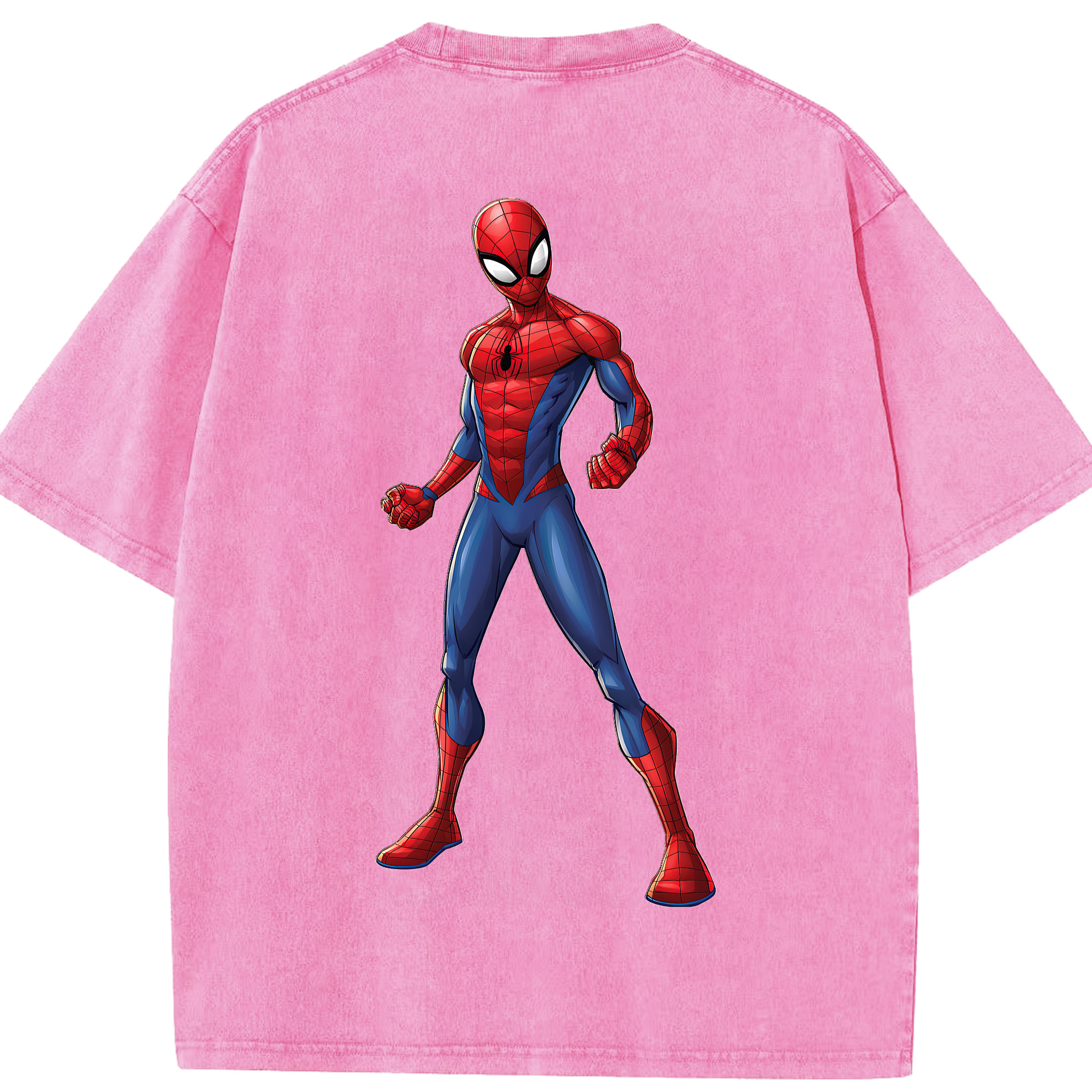 （画像用） Spider Man スパイダーマン 綿100% ヴィンテージ風 半袖Tシャツ（背面プリント）